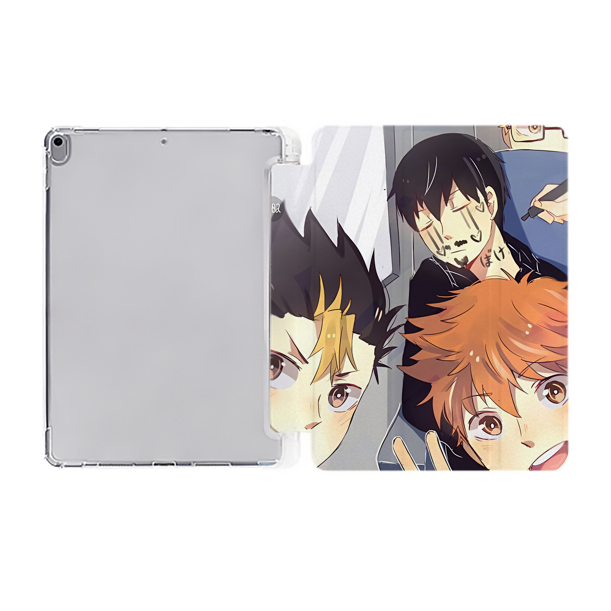 （画像用） ハイキュー!! Haikyu!! IPad ケース ペン収納付き 三つ折りスタンド PUレザー×シリコン 対応機種9.5/10.5/10.9インチ